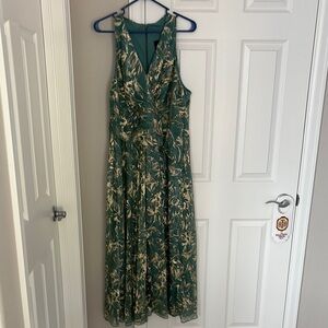Adrianna Papell Green Halter Dress